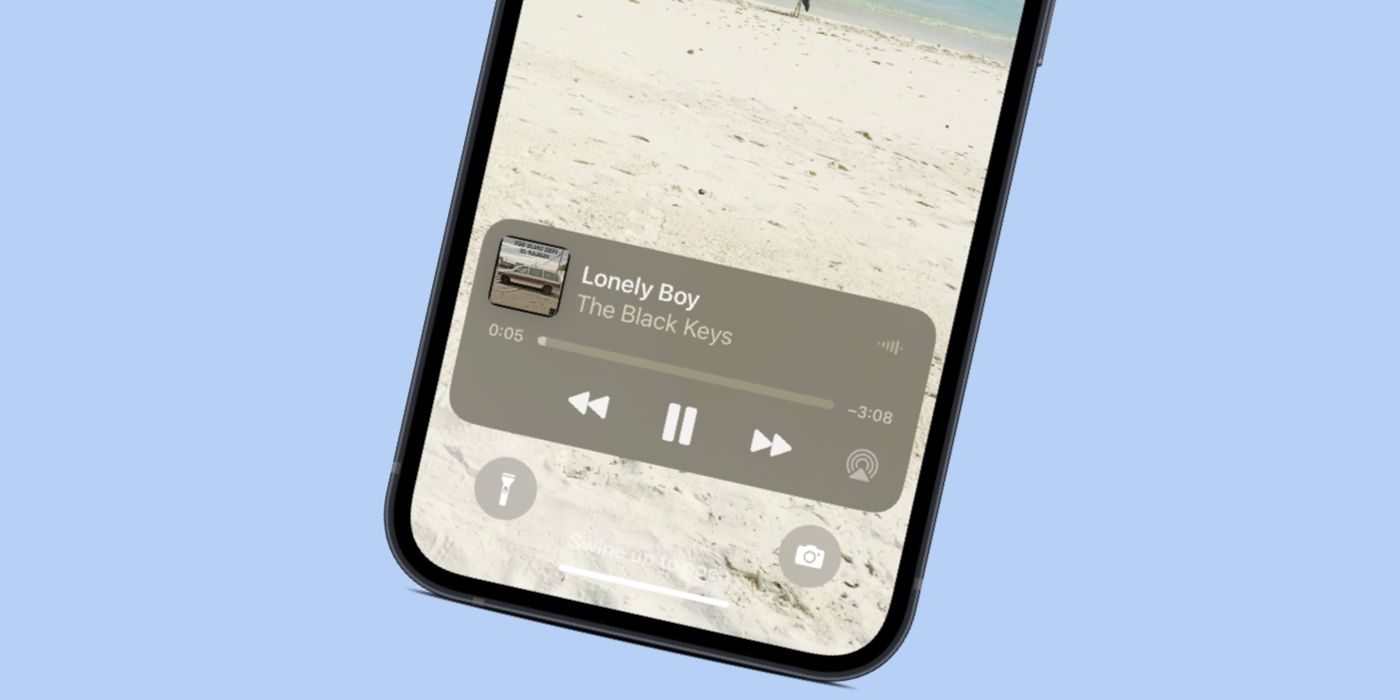 Widget de música Now Playing en la pantalla de bloqueo del iPhone