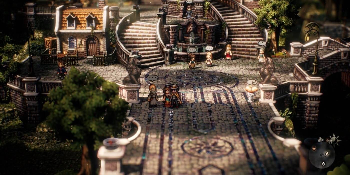 Octopath Traveler 2 Old Man in Clockbank Area that Holds the Thieves Gem for Throne to Steal with Path Action