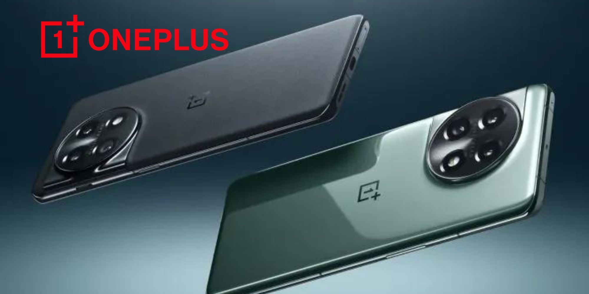 Imagen de dos móviles OnePlus 11 en color negro y verde. 