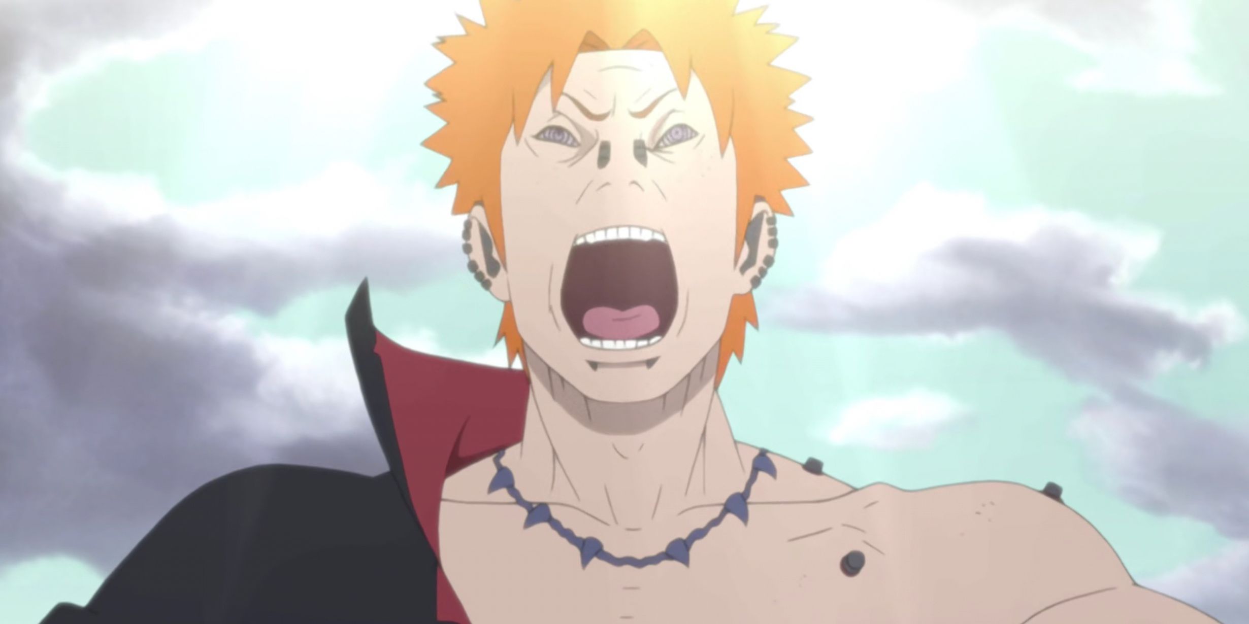 Pain yelling his attack in the Naruto Shippuden episode Planetary Devastation