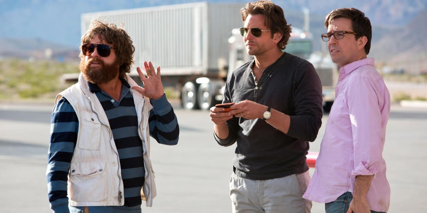 Phil, Alan and Stu are outside talking in The Hangover Part III
