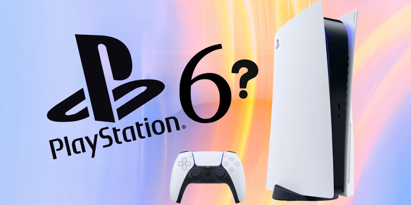 PlayStation logo with the number 6 and a question mark along with a picture of a PS5.