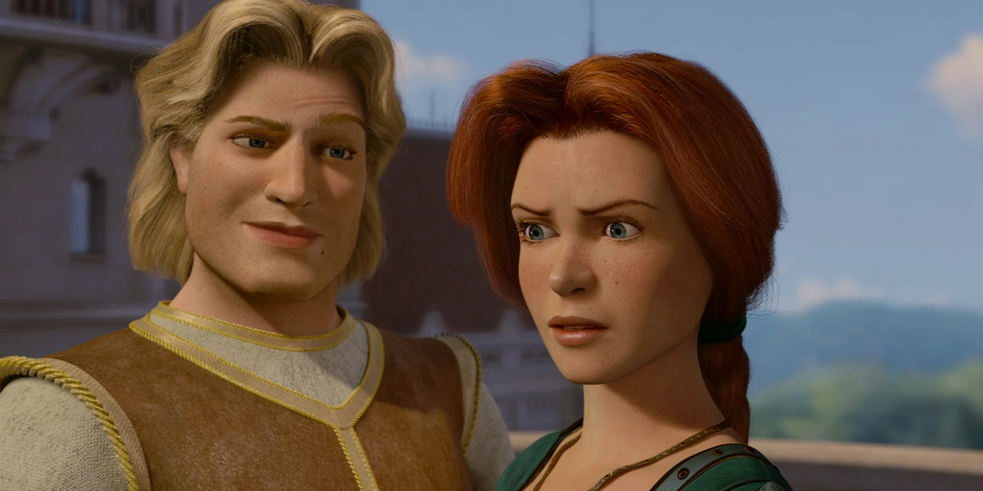 Prince Charming and Fiona at the castle in Shrek 2