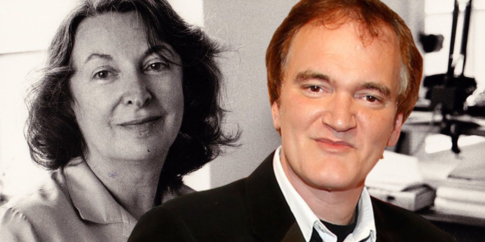 Quentin Tarantino superimposed with Pauline Kael