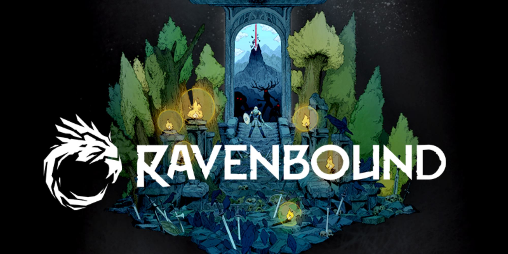 Ravenbound Review key art with game logo