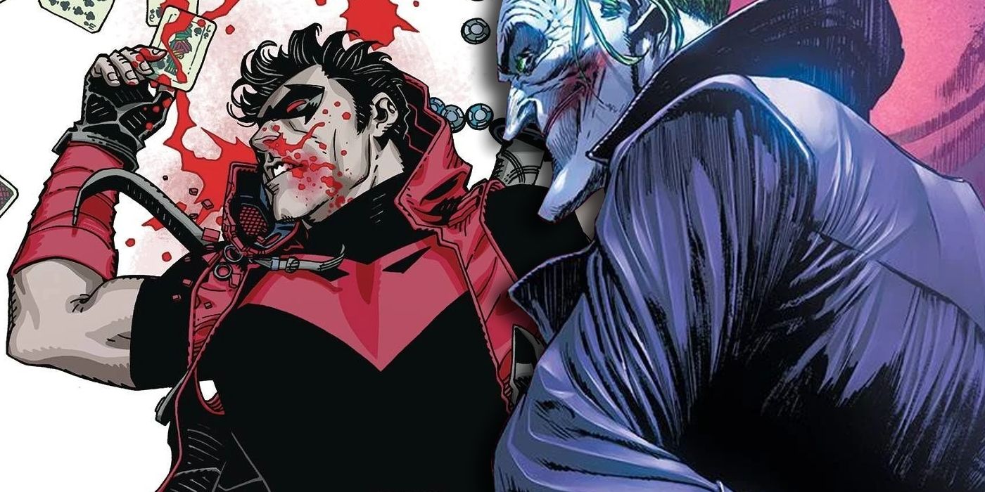 Joker beating Jason Todd AKA Red Hood in DC Comics