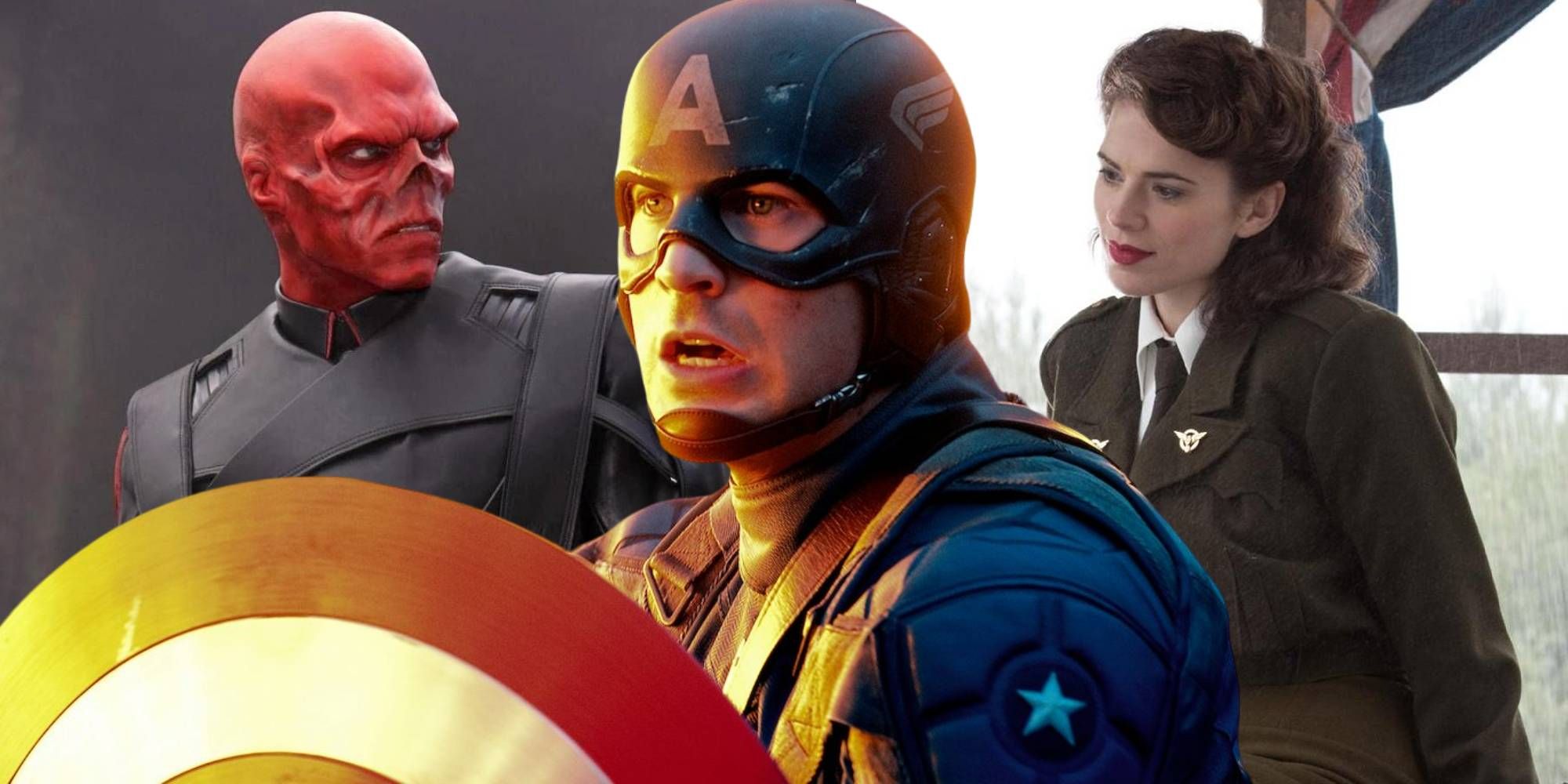Red Skull, Steve Rogers and Peggy Carter in Captain America_ The First Avenger