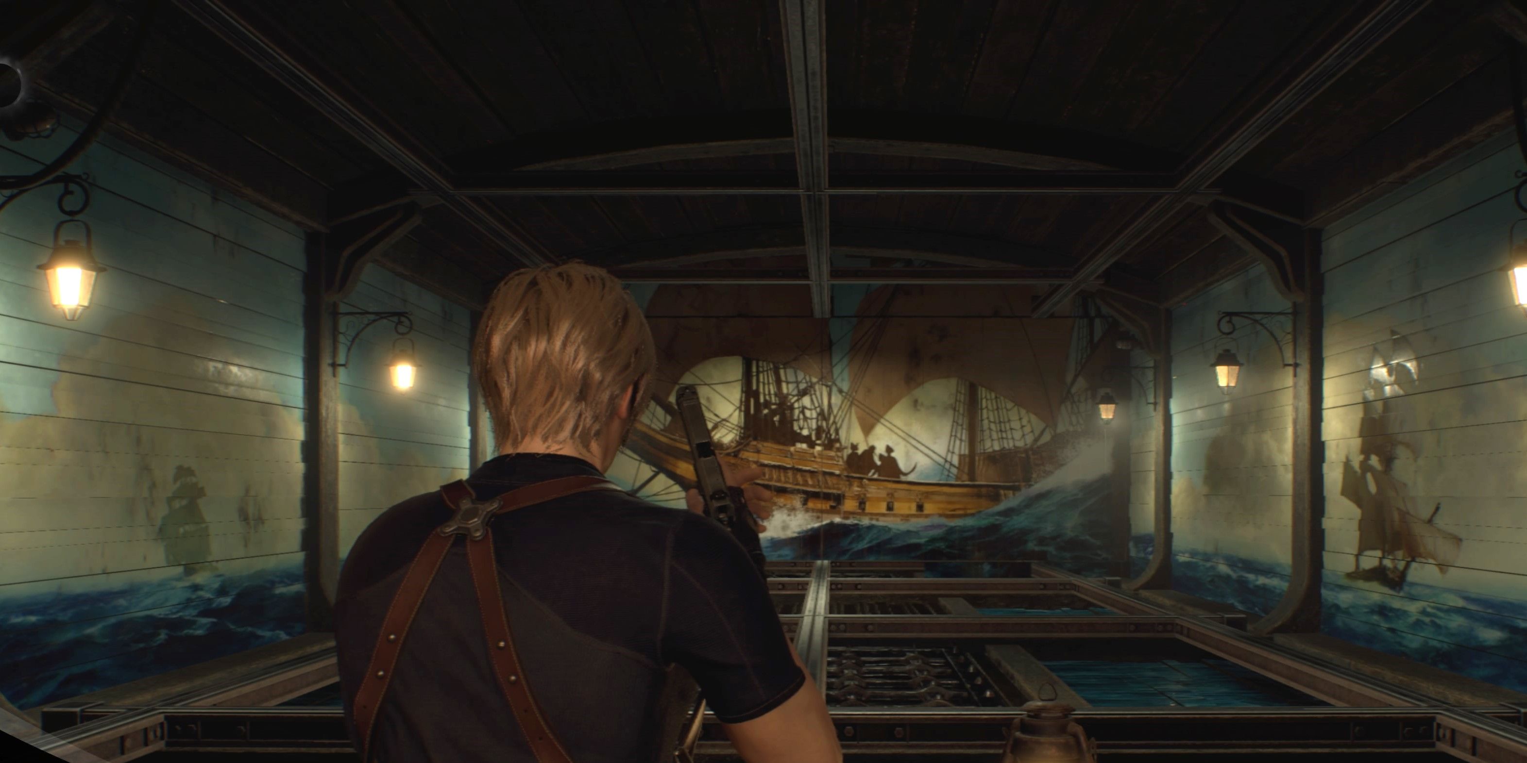 Resident Evil 4 Remake testing weapons in the Shooting Gallery