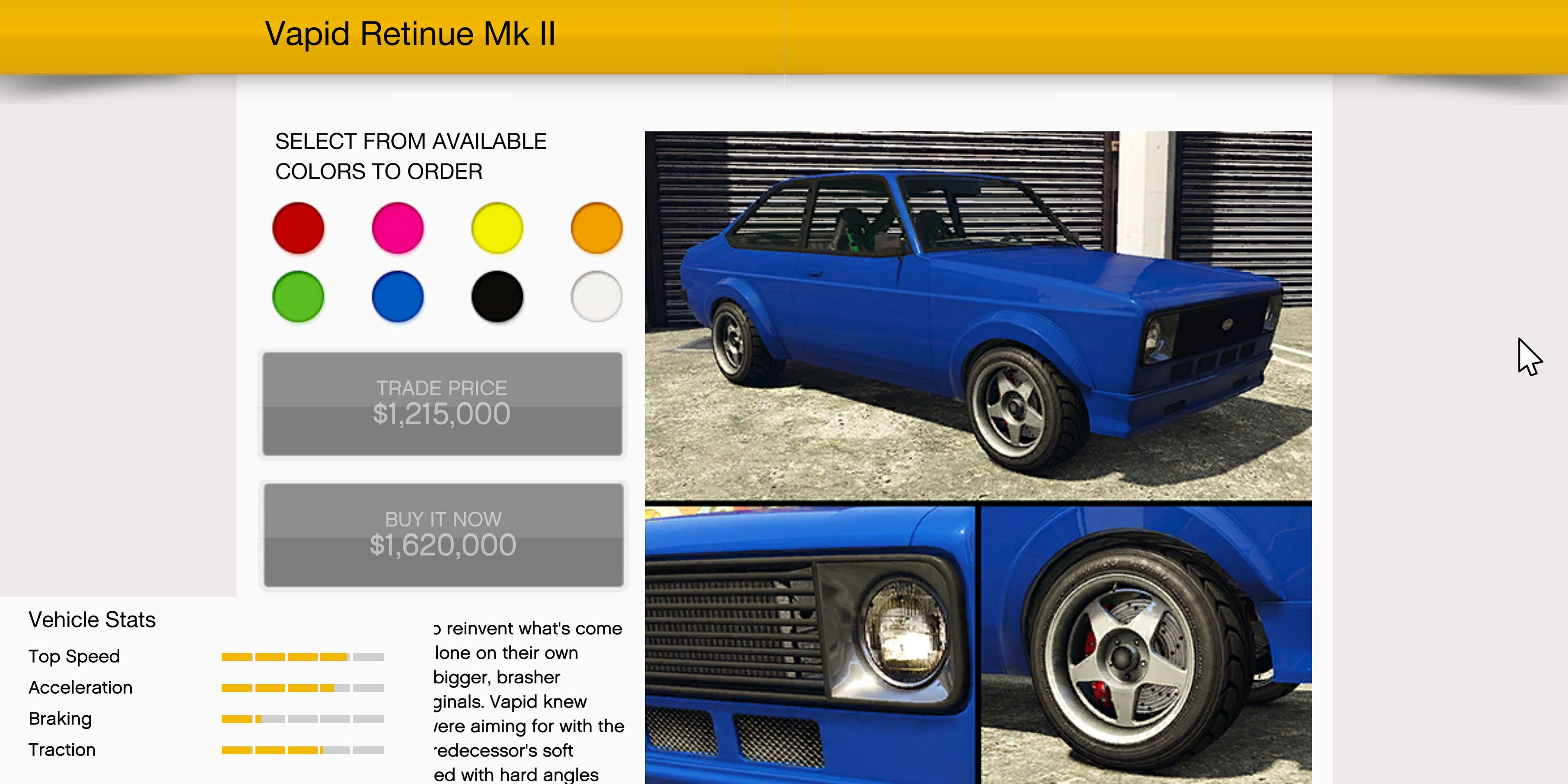 Le Vapid Retinue MK II en vente dans GTA Online