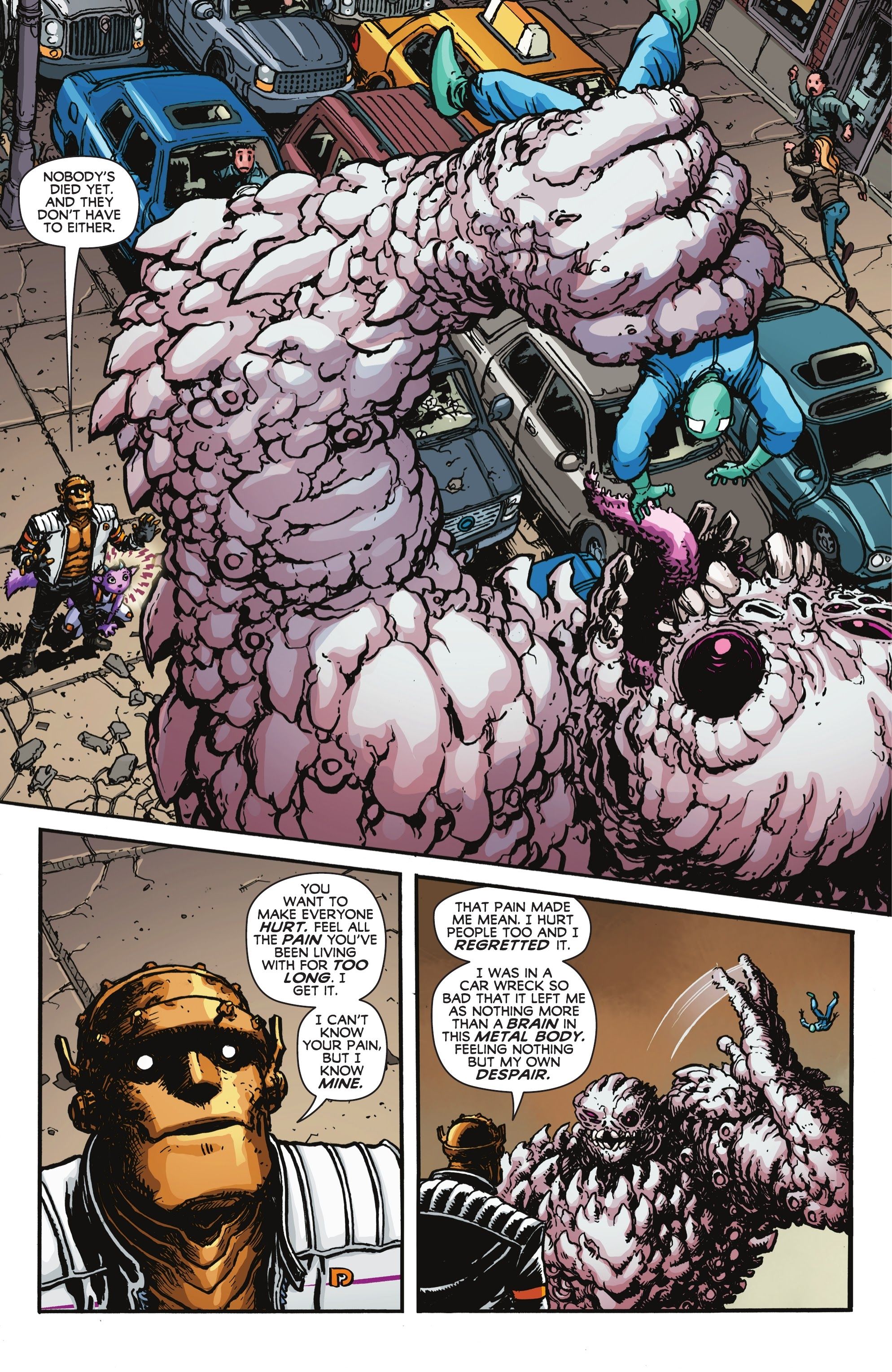 Robot Man fala sobre o Degenerate em Unstoppable Doom Patrol #1