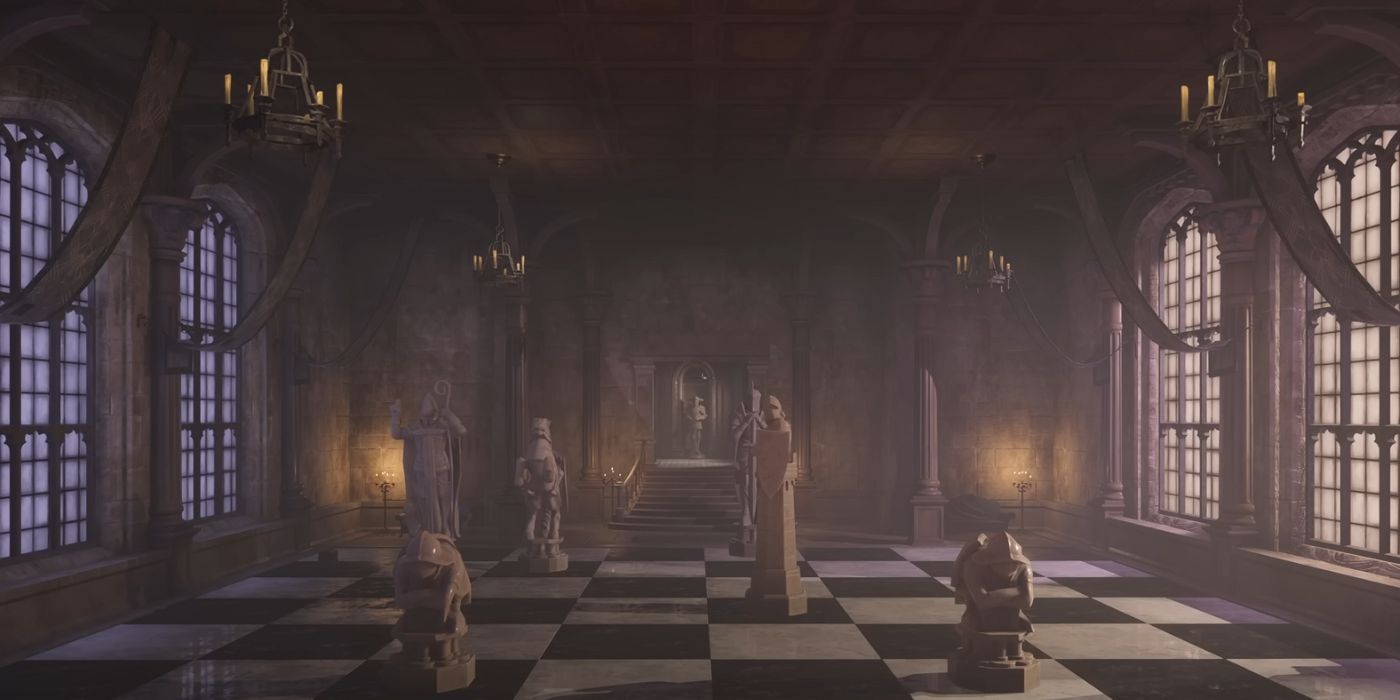 A life-sized wizard chess board, found in the Haunted Hogsmeade quest in Hogwarts Legacy.
