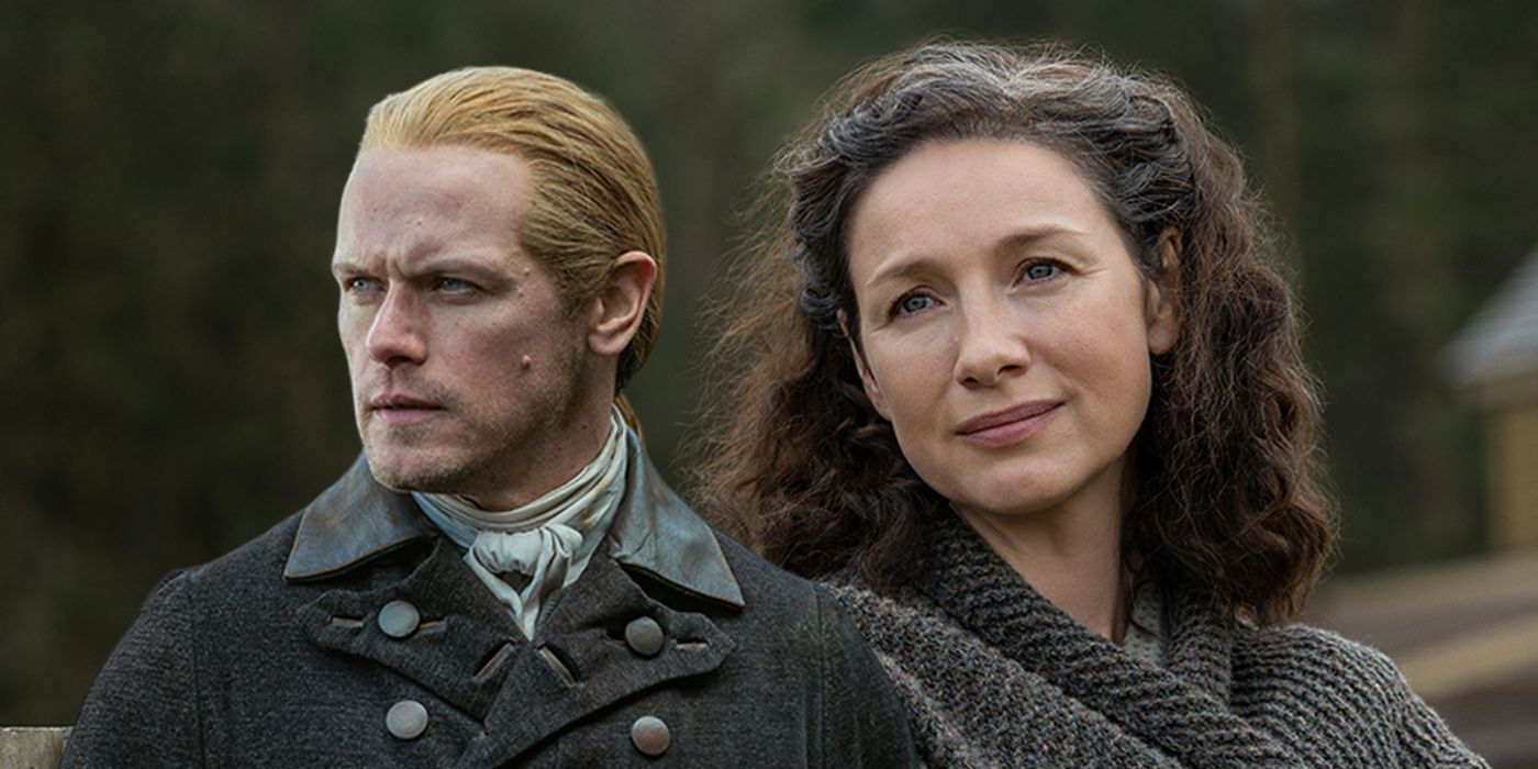 Sam Heughan and Caitriona Balfe in Outlander Season 7