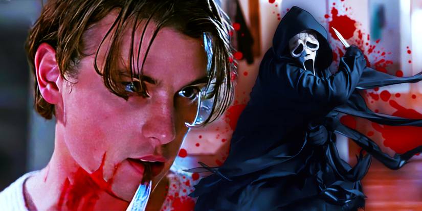 Split image of Billy Loomis and Ghostface in Scream