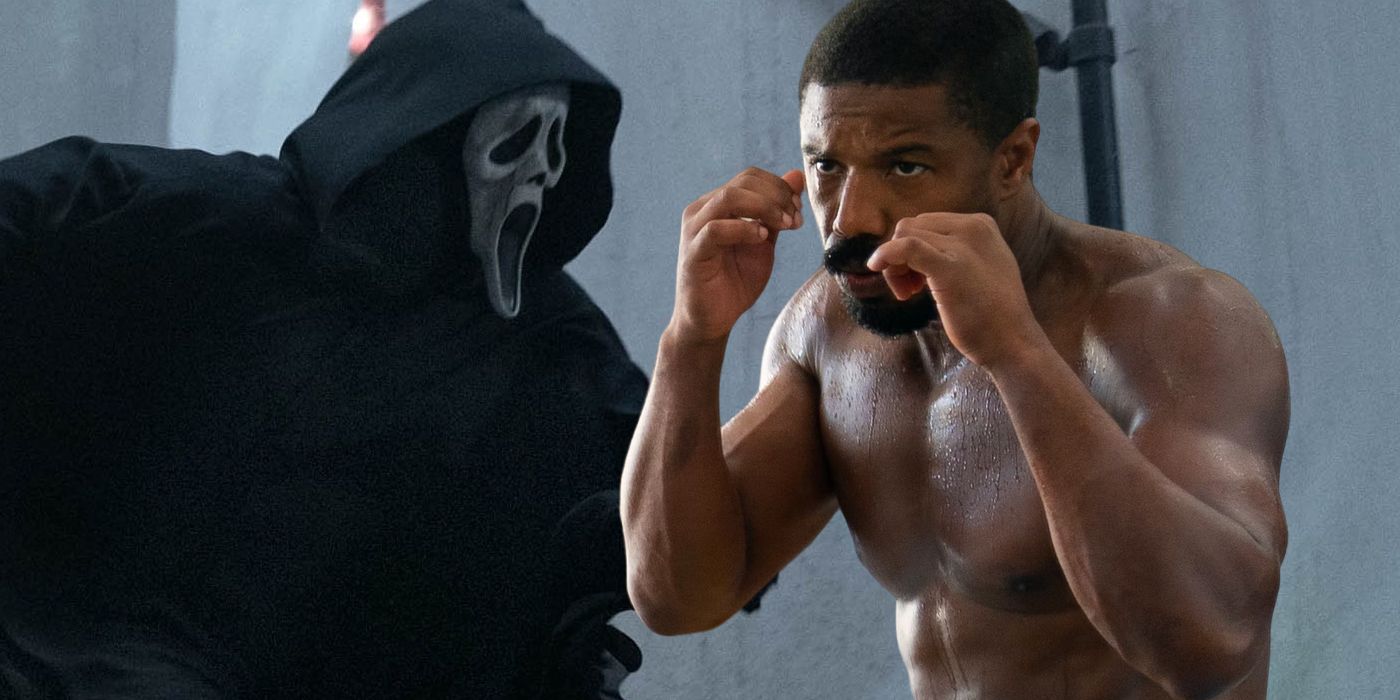 Scream 6 Ghostface with Creed 3 Michael B. Jordan