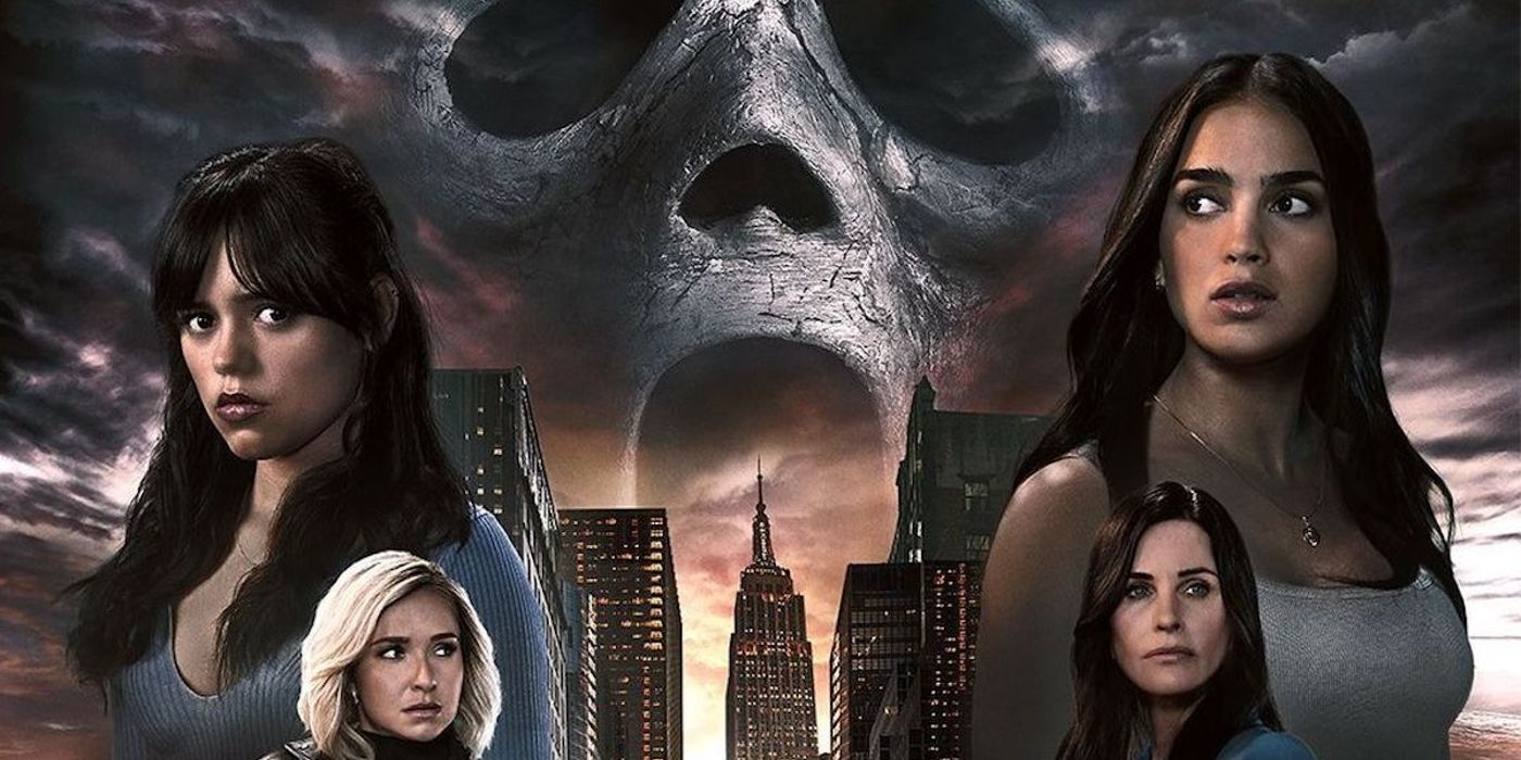 Jenna Ortega; Courtney Cox; Melissa Barrera; Hayden Pannettiere on Scream 6 poster