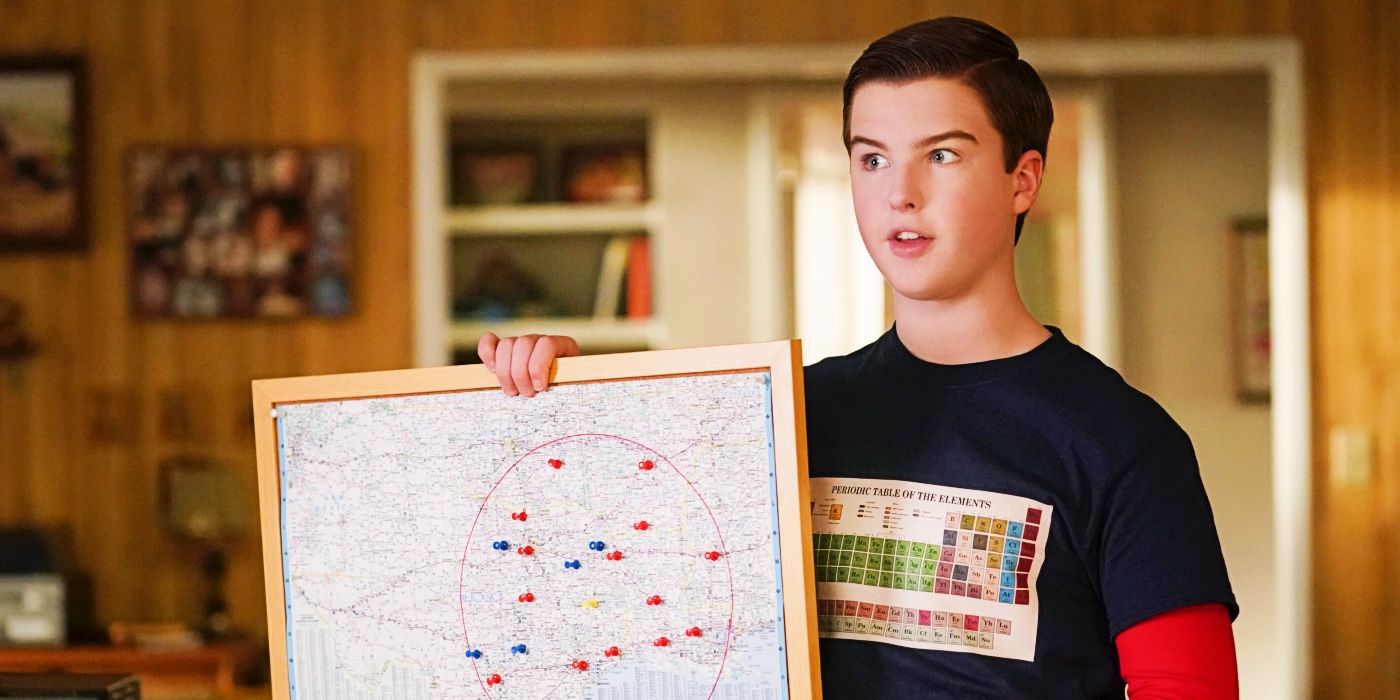 شيلدون يحمل خريطة في موسم Young Sheldon 6