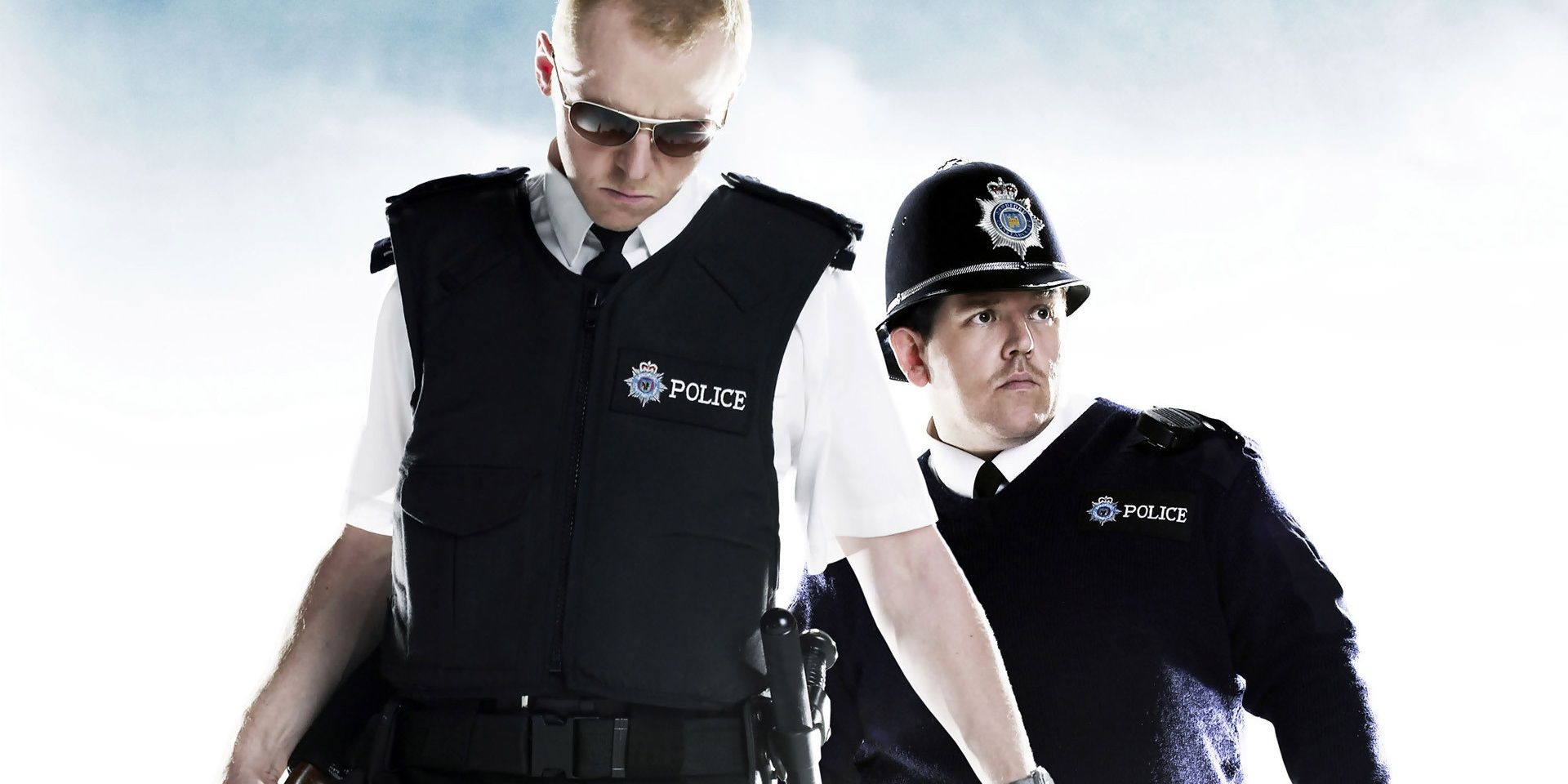 Simon Pegg and Nick Frost on the poster for Hot Fuzz