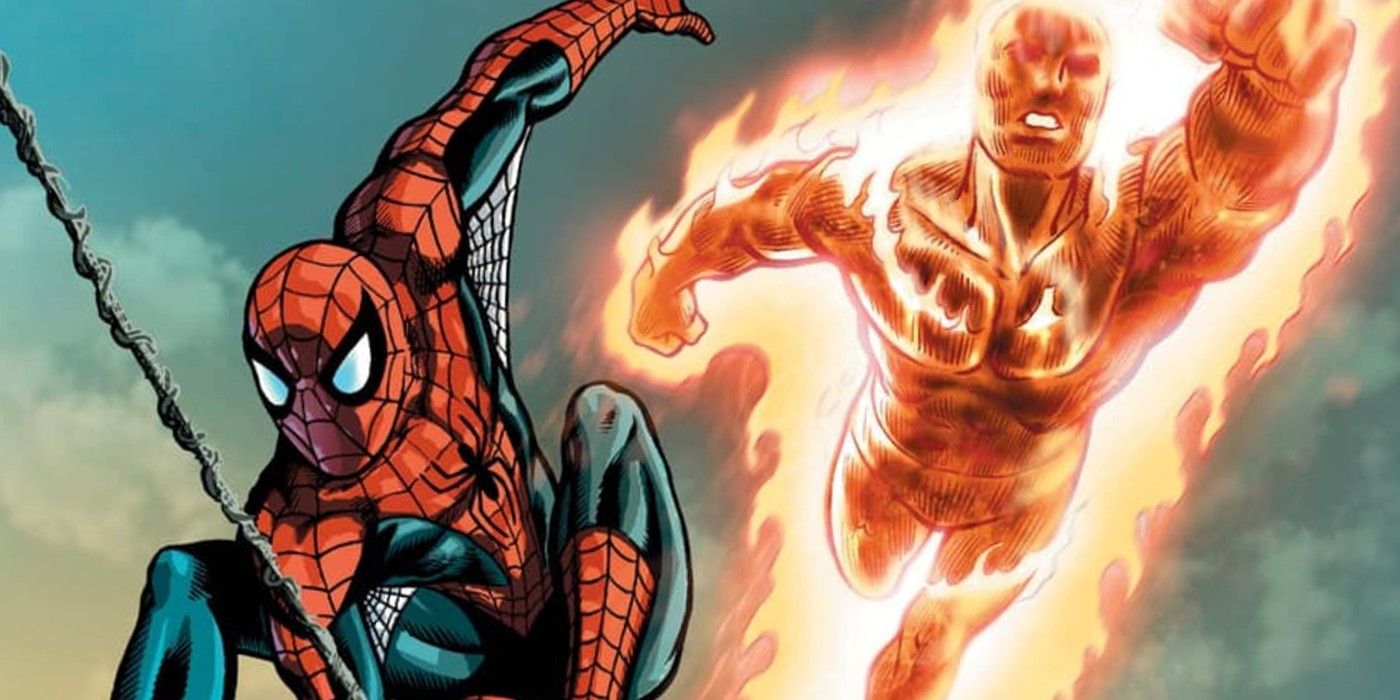 spider-man human torch friends