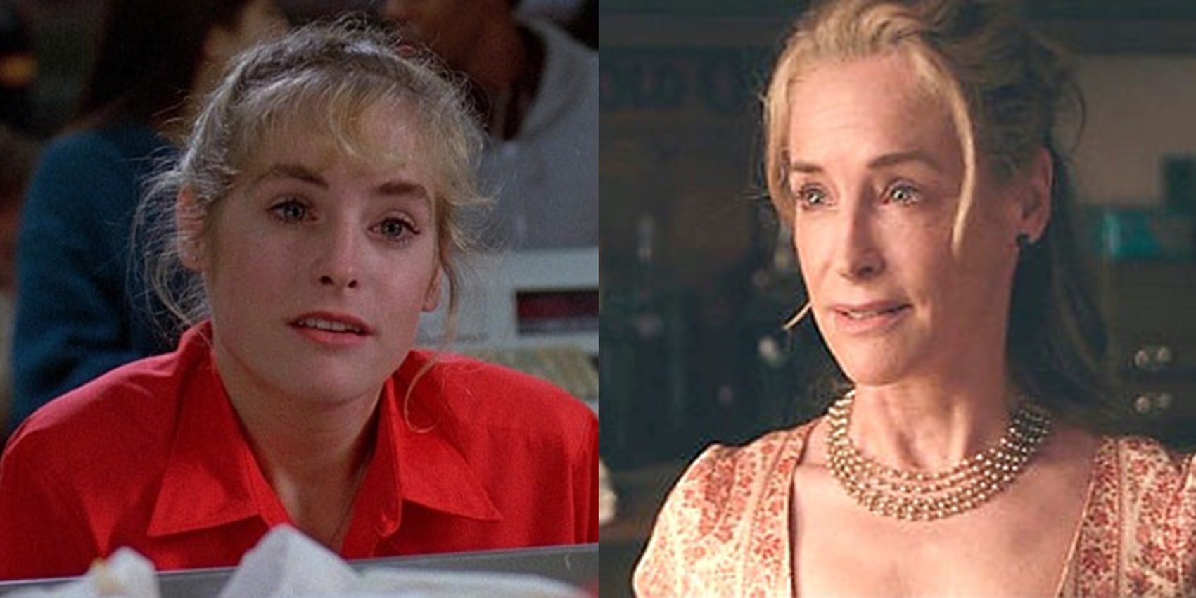 Split image of Amanda Wyss in Fast Times at Ridgemont High and Badland