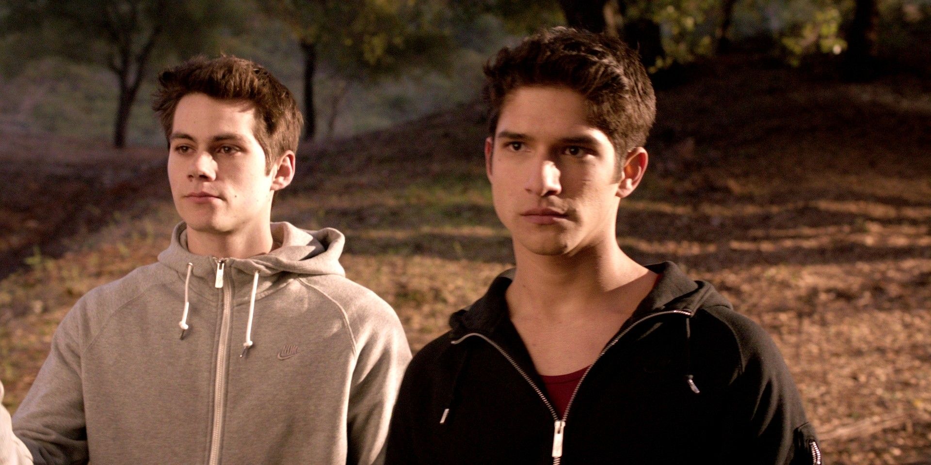 Stiles and Scott in the woods together in Teen Wolf