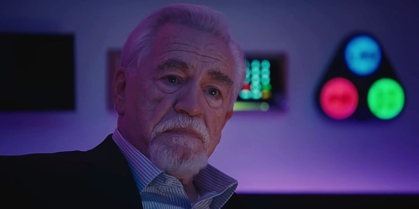 Logan Roy (Brian Cox) in a dark room looking disappointed in Succession.