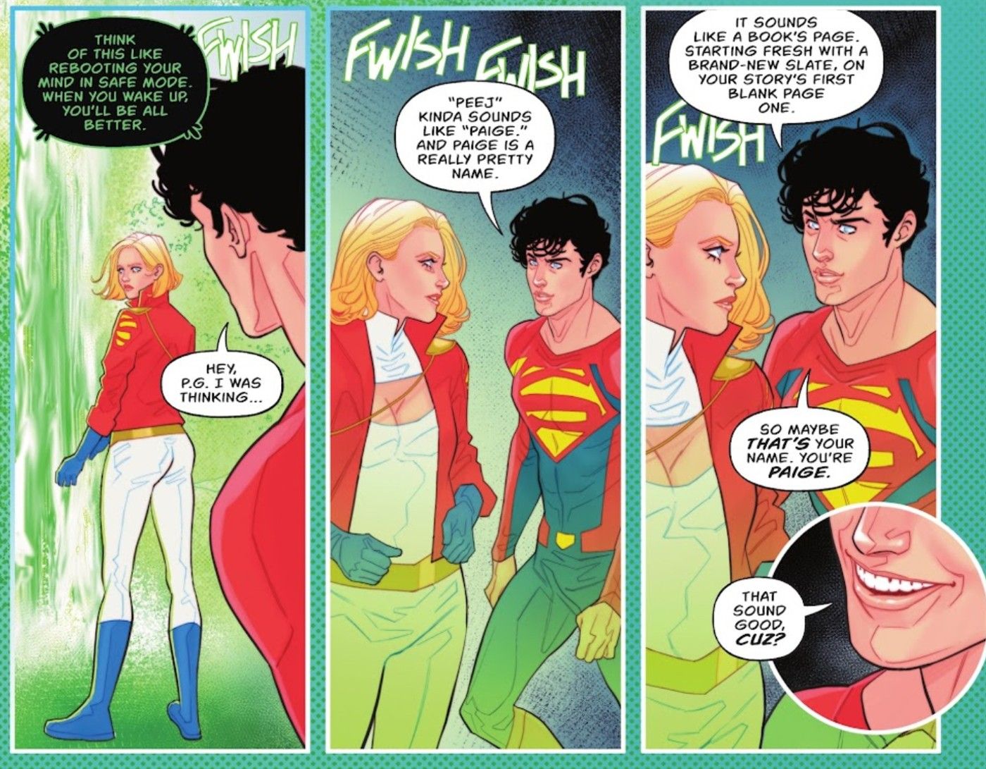 Superman Jon Kent dá novo nome para Power Girl, Paige