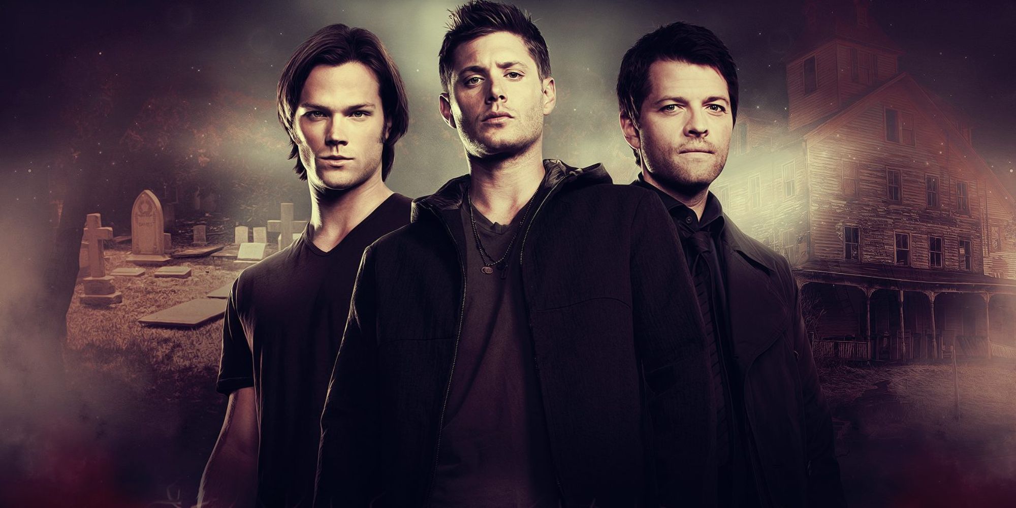 Sam, Dean, and Cas in a poster for Supernatural Season 5
