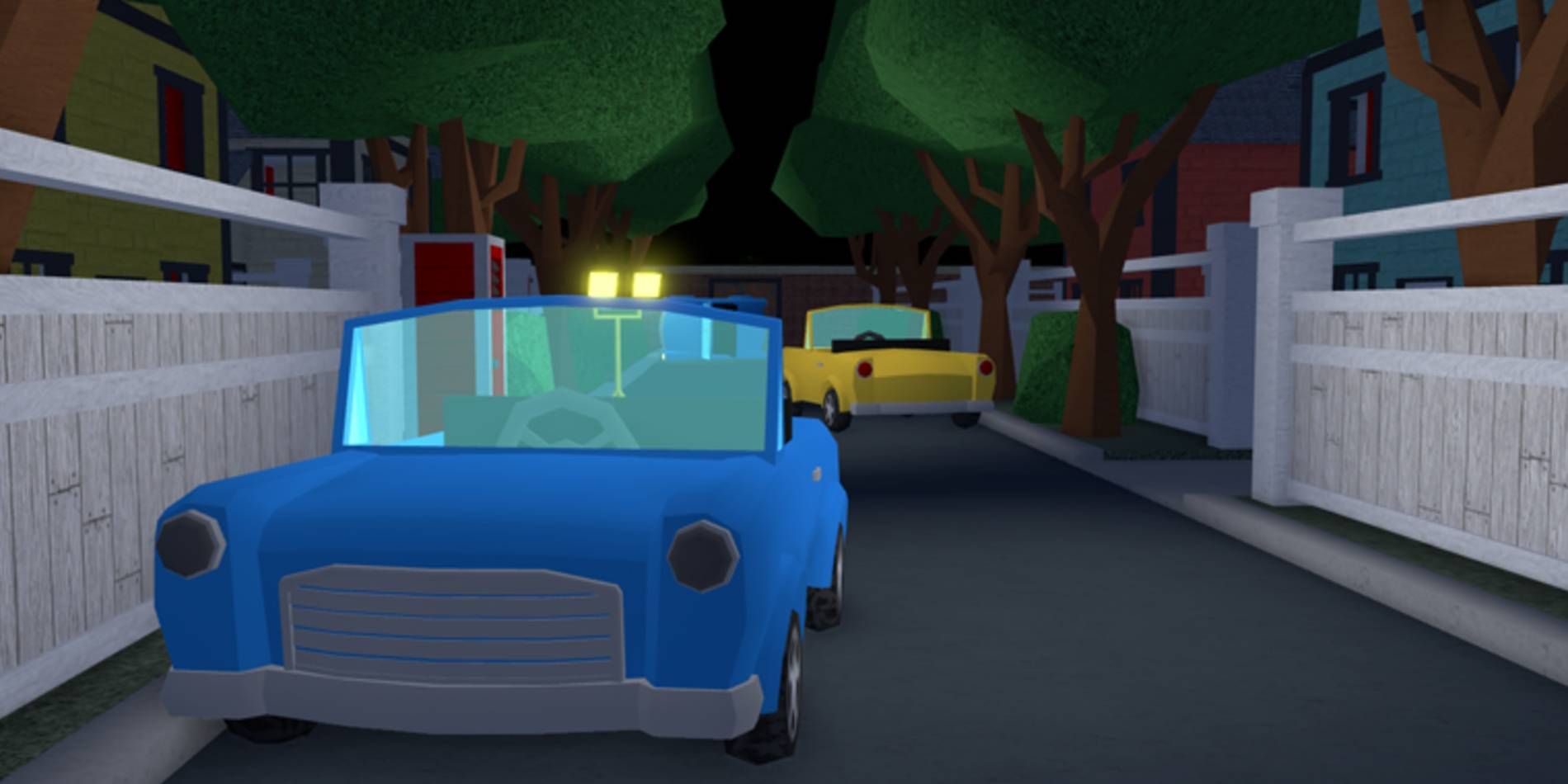 Roblox: Survive the Killer Map Image with Cars and Houses for Players to Hide In or Around