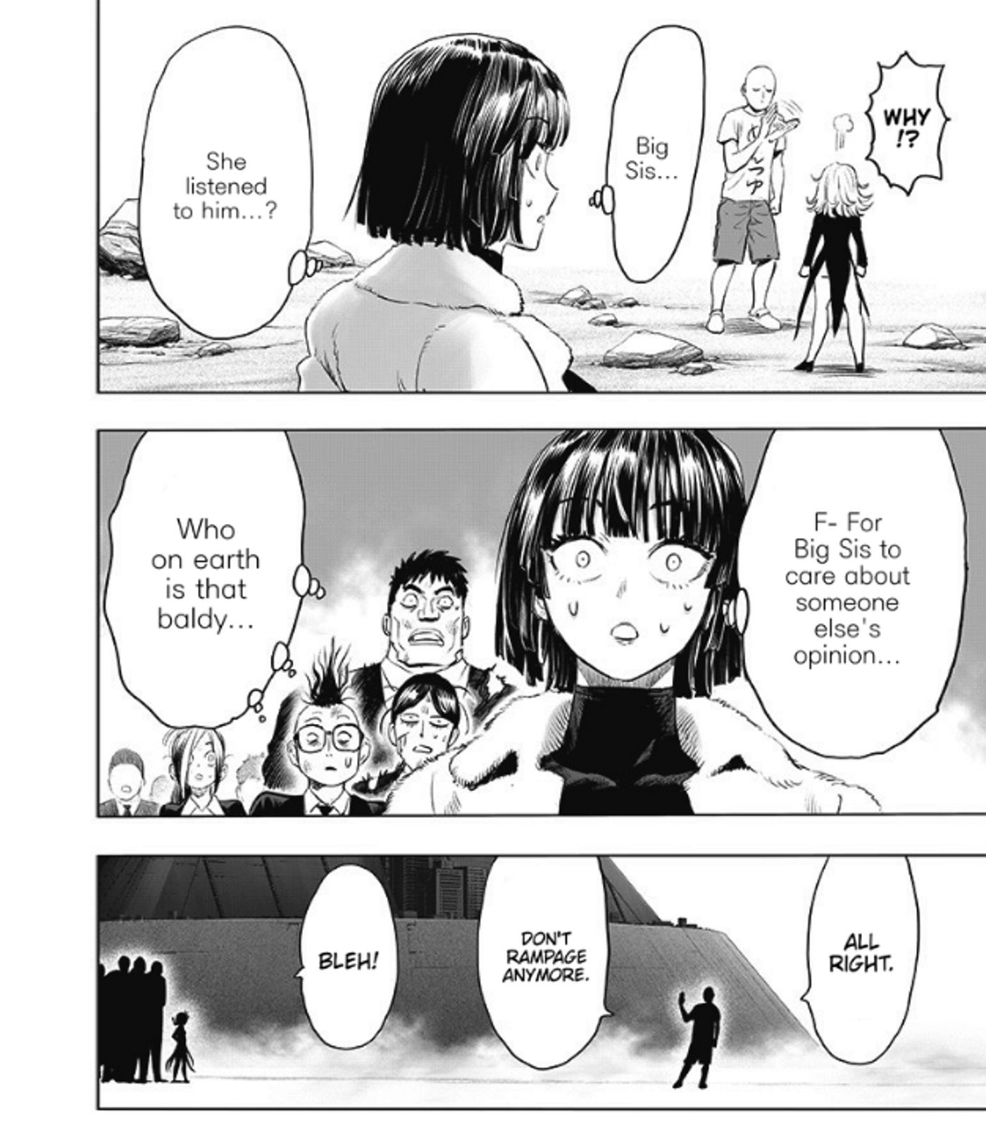 Tatsumaki ouve Saitama em One-Punch Man