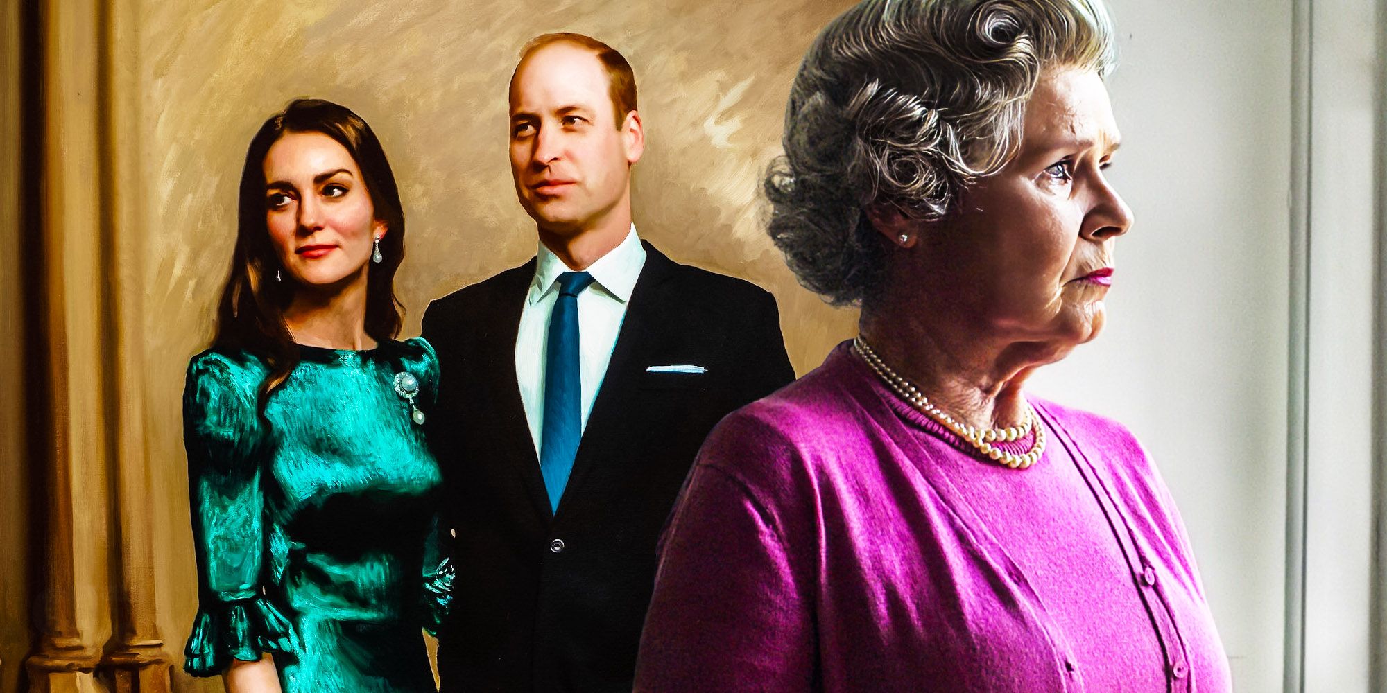 The crown Queen elizabeth kate and william