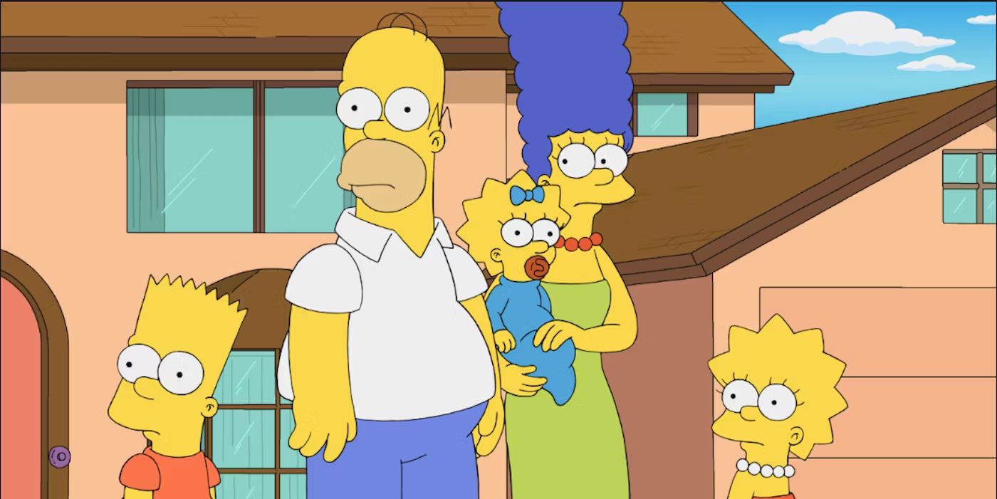 The Simpson family looking alarmed