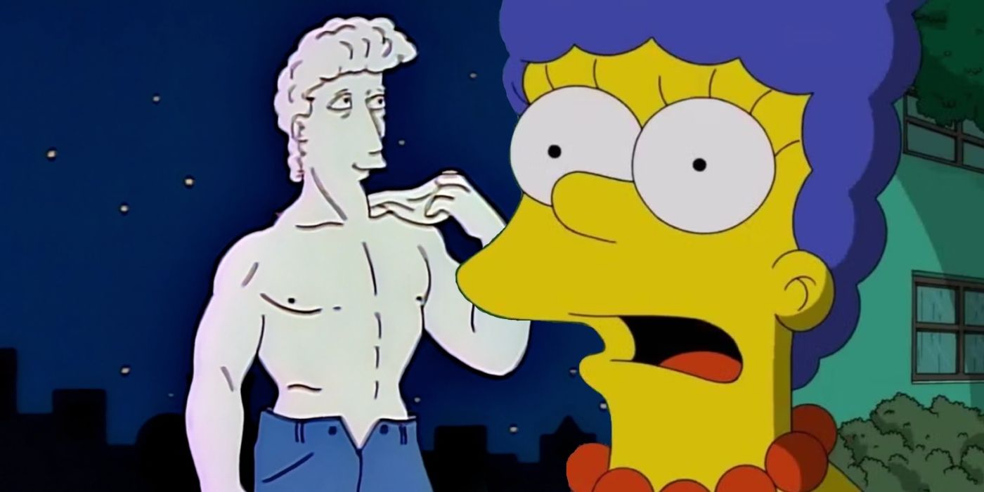 Custom image of Marge and the Statue of David in The Simpsons.