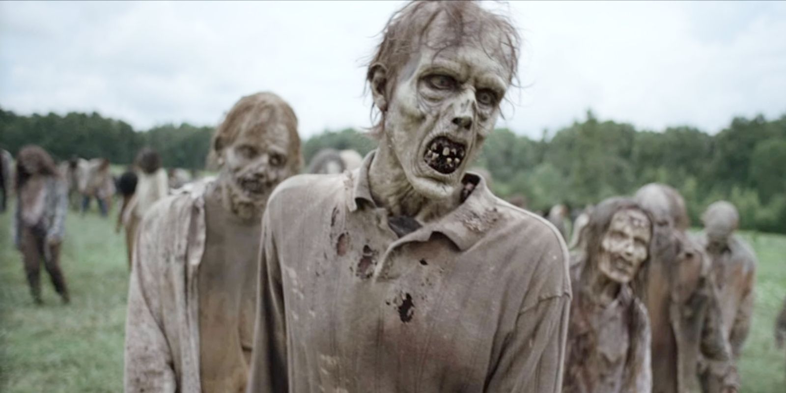 A group of zombies in The Walking Dead