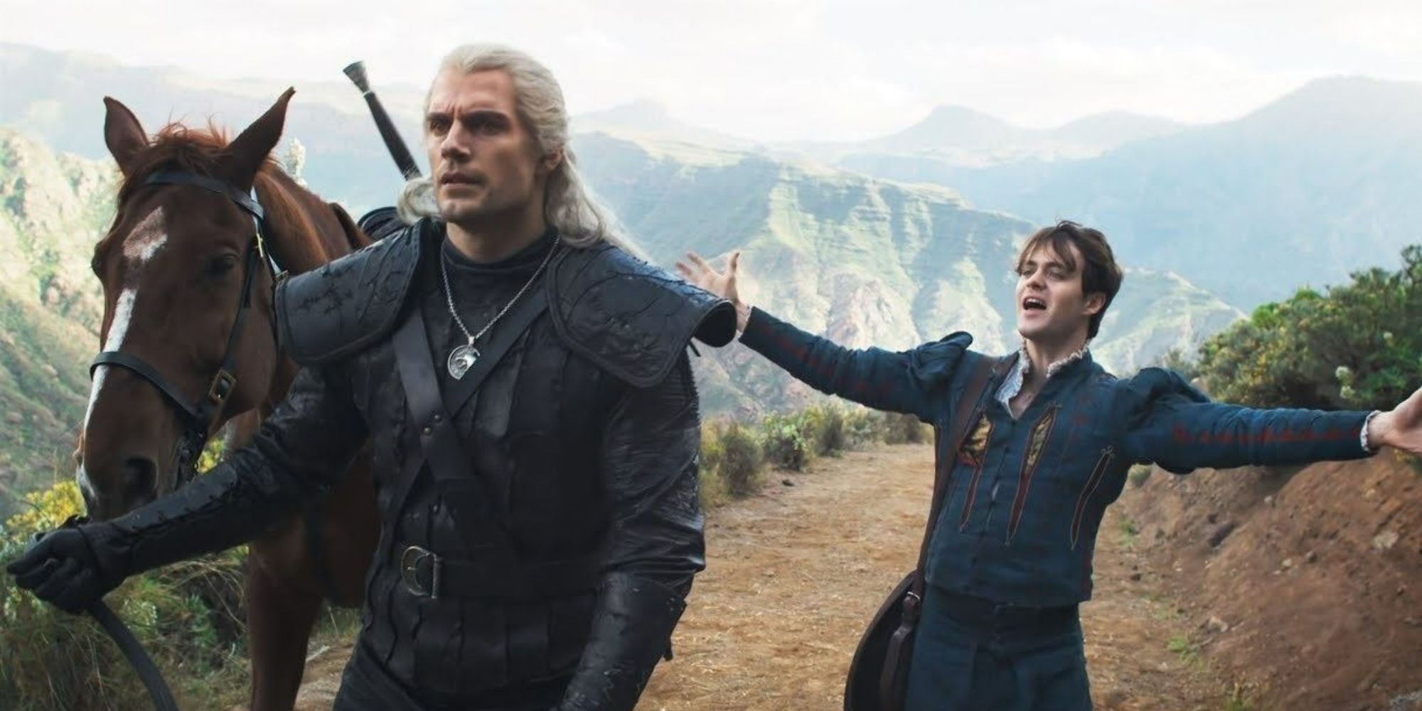 Jaskier and Geralt in The Witcher