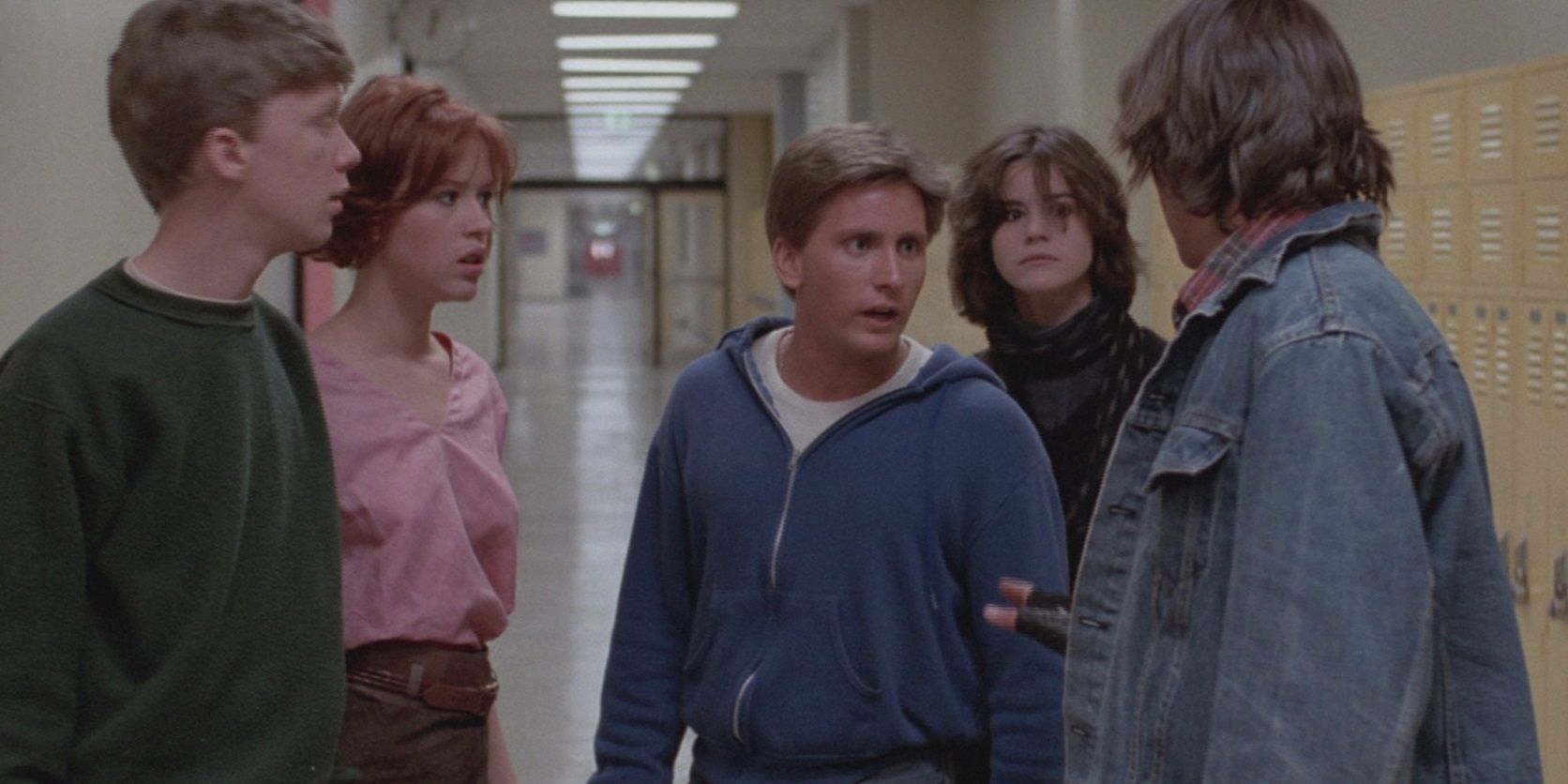 The kids in the hallway in The Breakfast Club