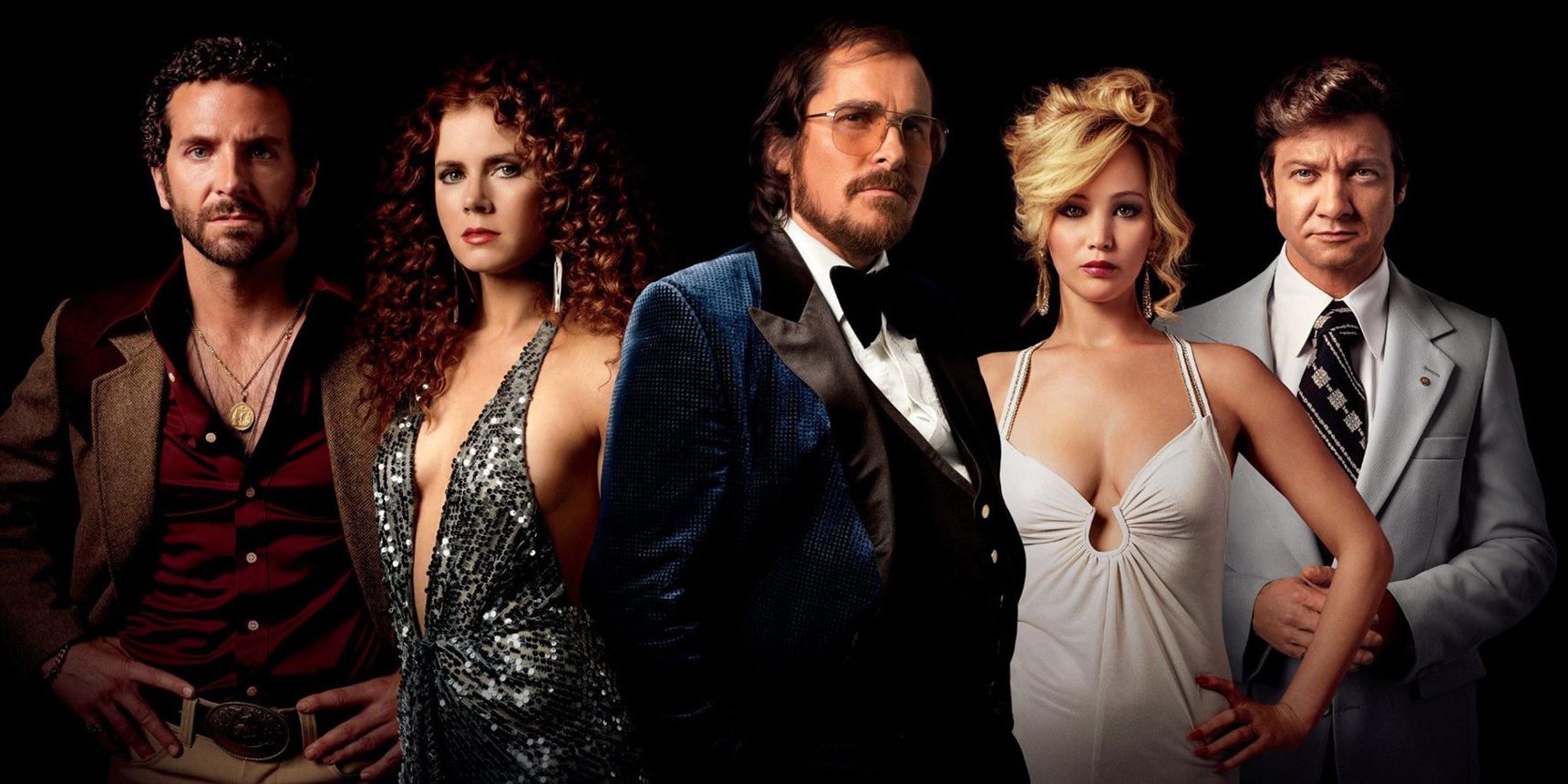 The poster for American Hustle featuring the cast