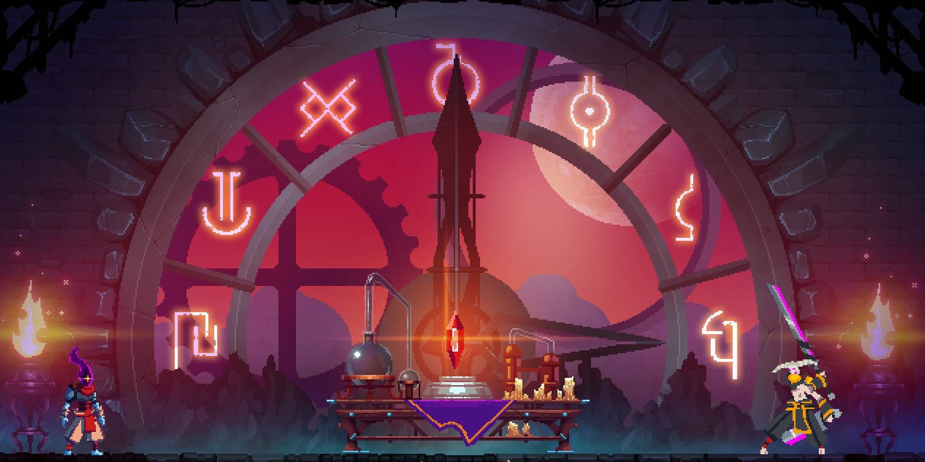 Dead Cells Clock Tower Biome Clock Room Stage with Time Keeper Boss