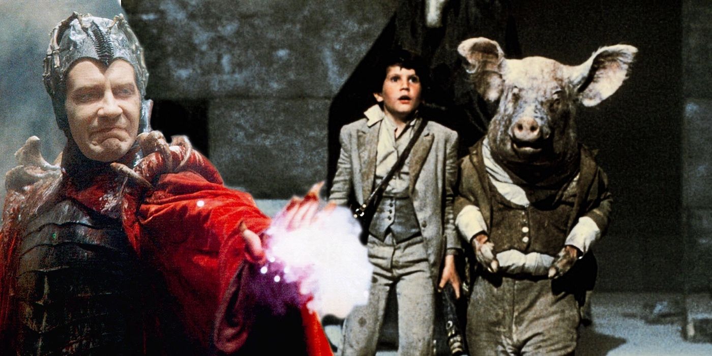 A composite image of Evil and Kevin from Time Bandits 