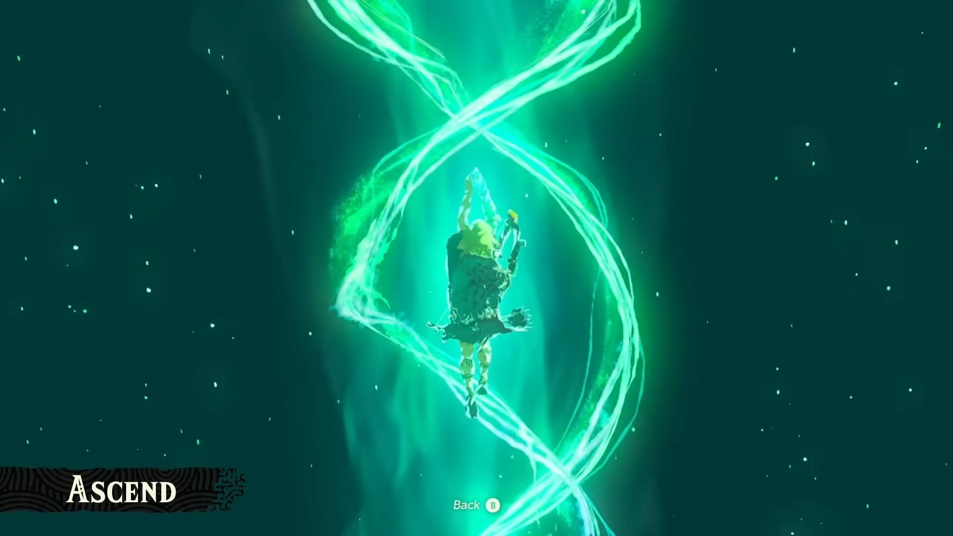 Link using the Ascend ability in Tears of the Kingdom.