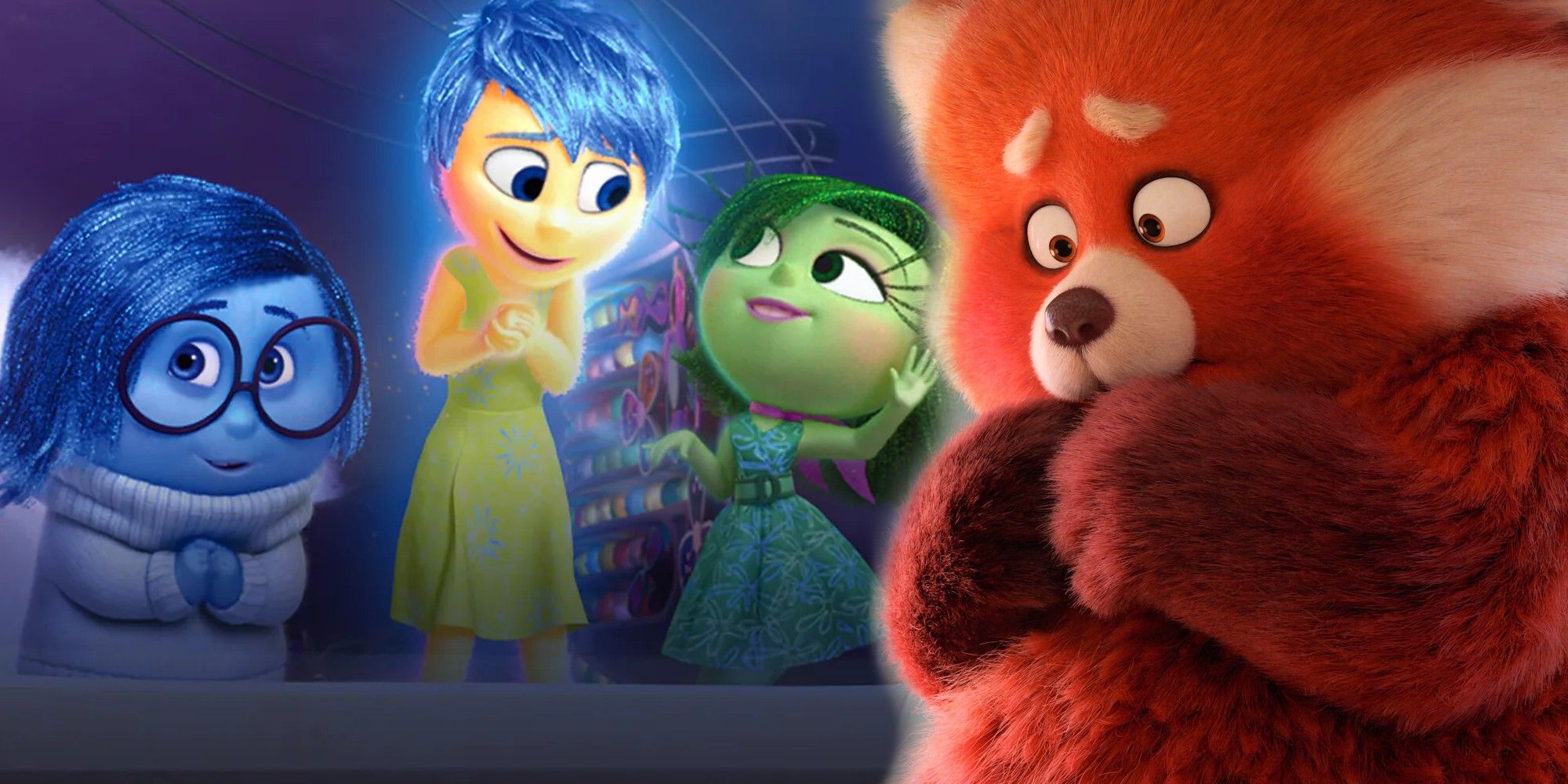 Composite image of characters from Inside Out and Turning Red