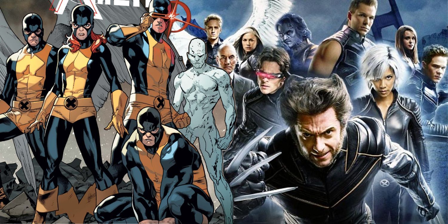 Split Image of All-New X-Men (2012) #1 cover cropped with X-Men: The Last Stand cast