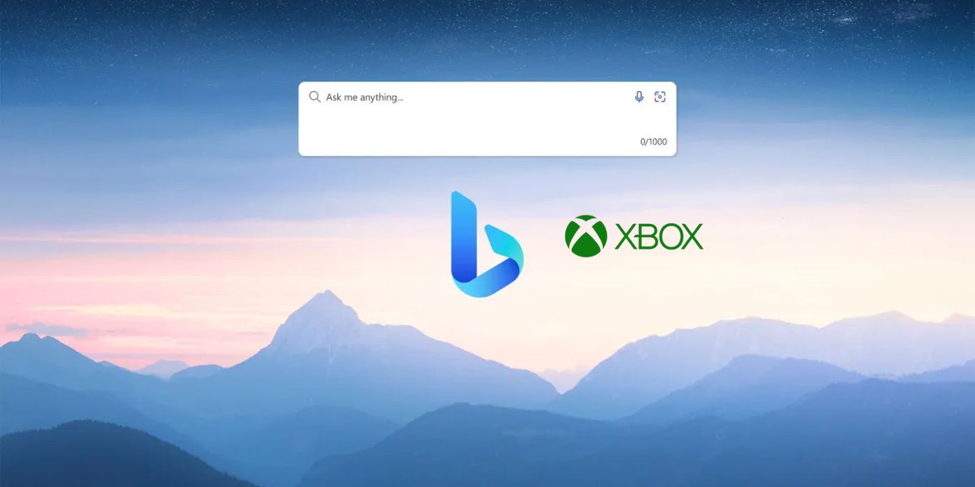 Bing user interface with Xbox logo