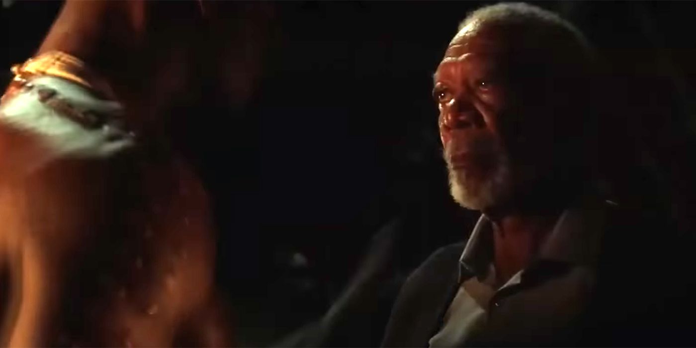 Vernon Davis and Morgan Freeman in The Ritual Killer