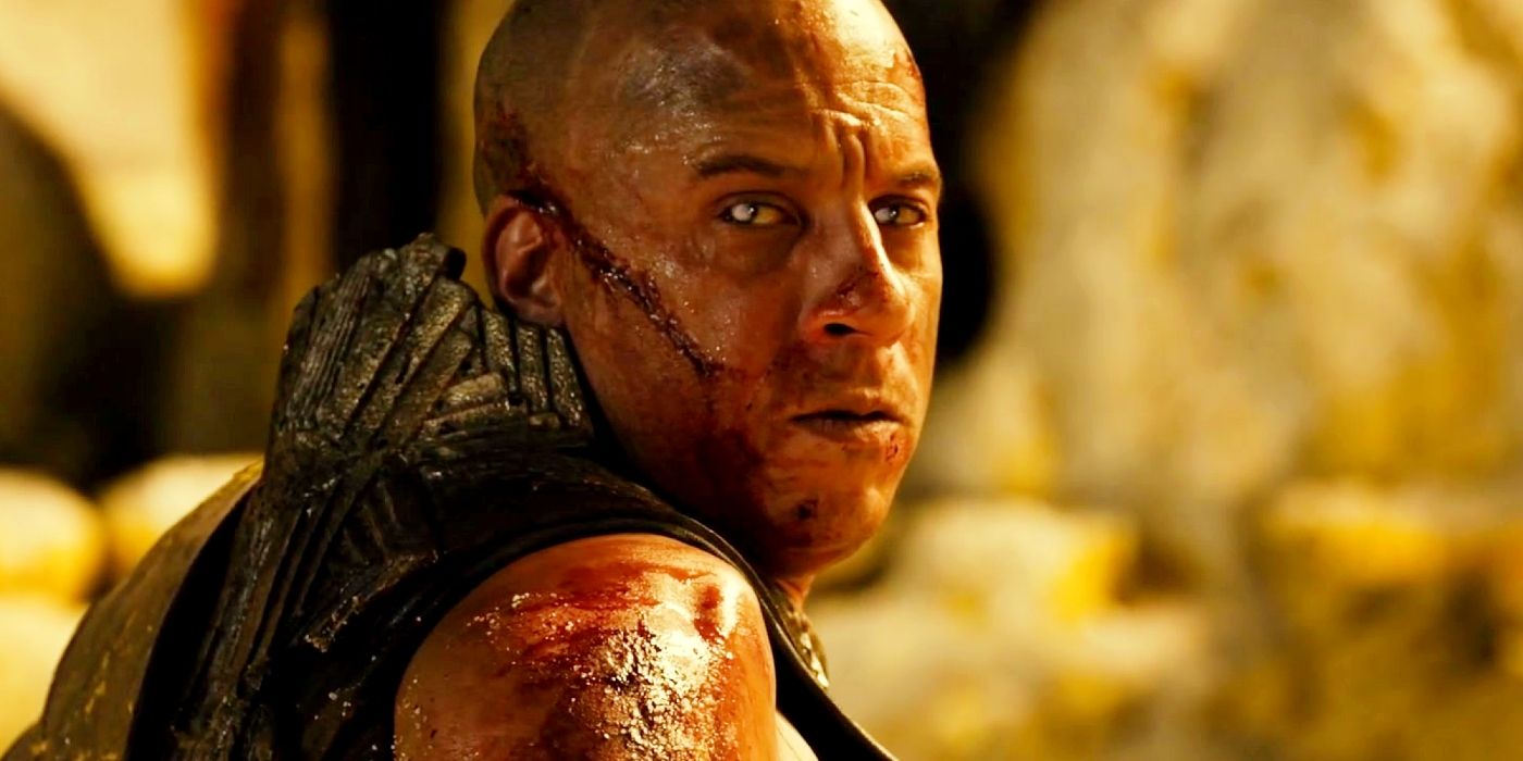 Vin Diesel bloodied up in Riddick.