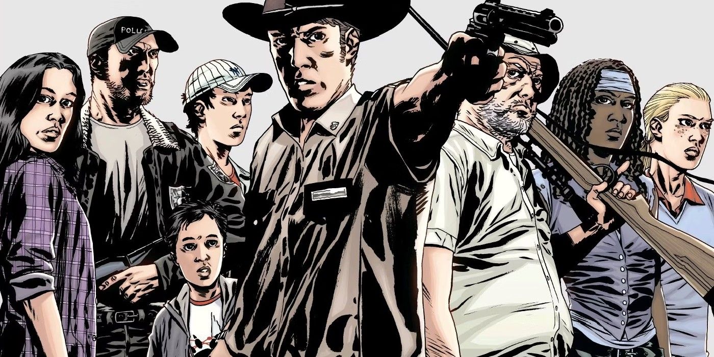 Full color versions of the Walking Dead comic characters, from the Deluxe reprint of the series.