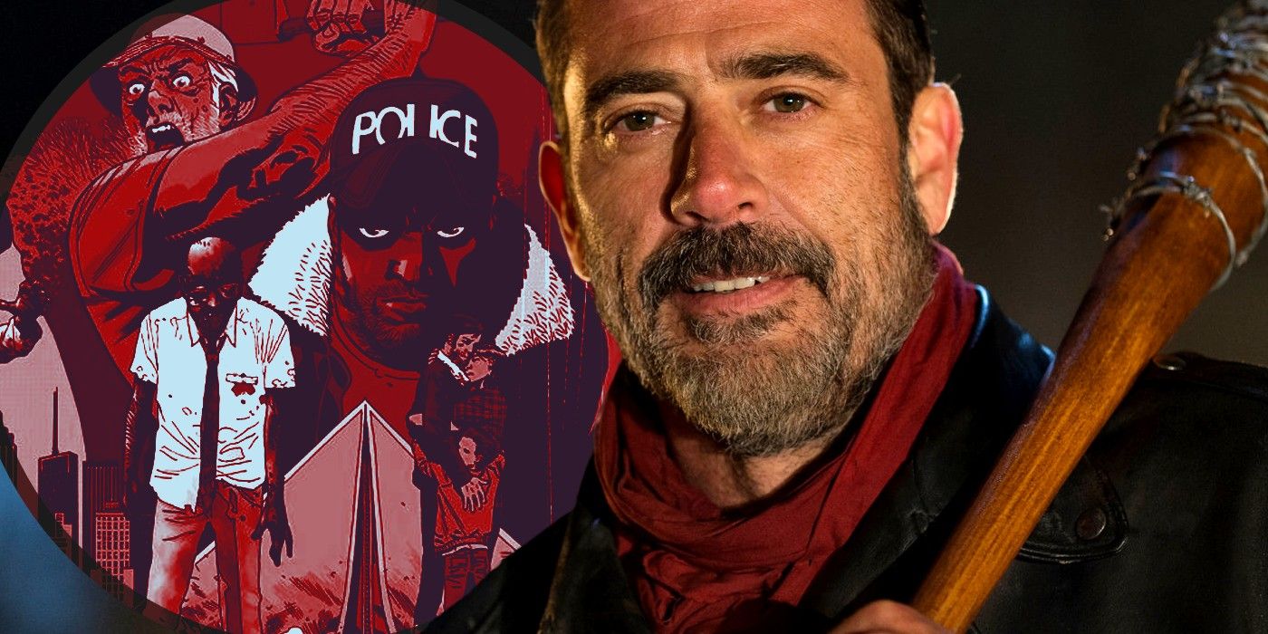 walking dead negan with comic background