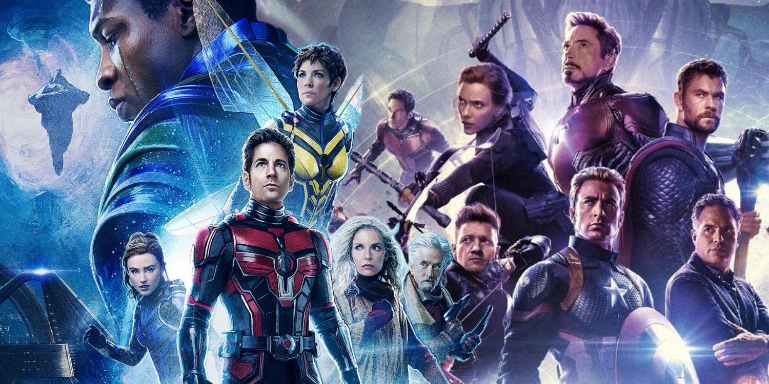 Split Image of Ant-Man and the Wasp Poster with MCU Avengers