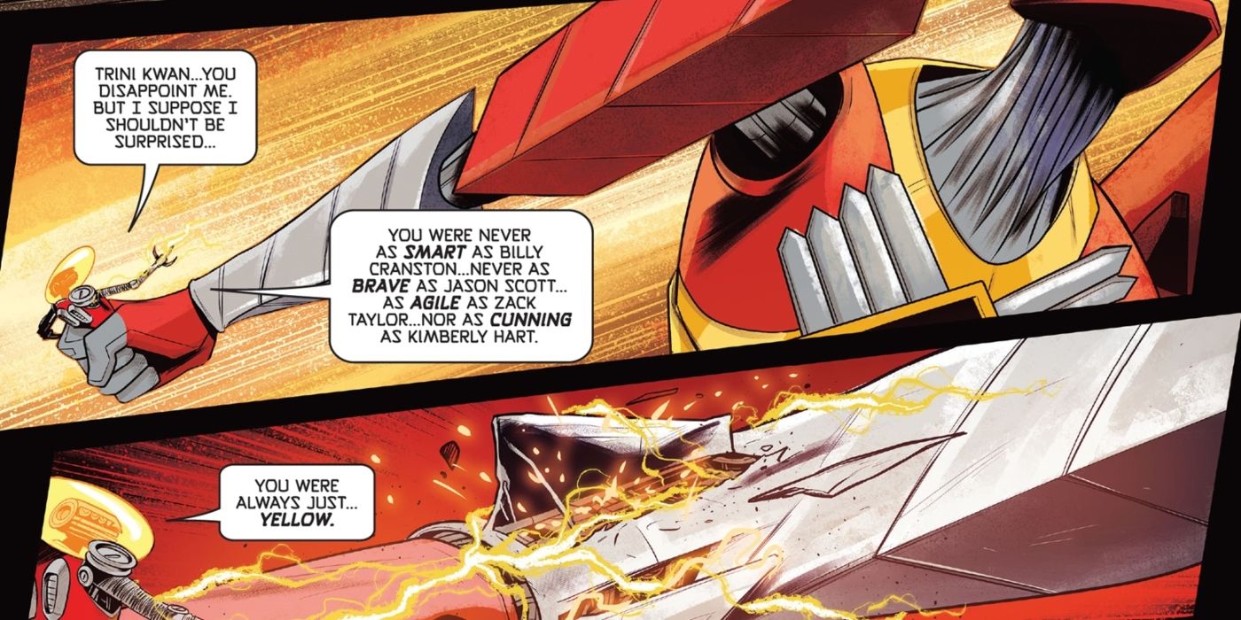 Alpha-1 fighting Trini Kwan&rsquo;s Red Ranger.