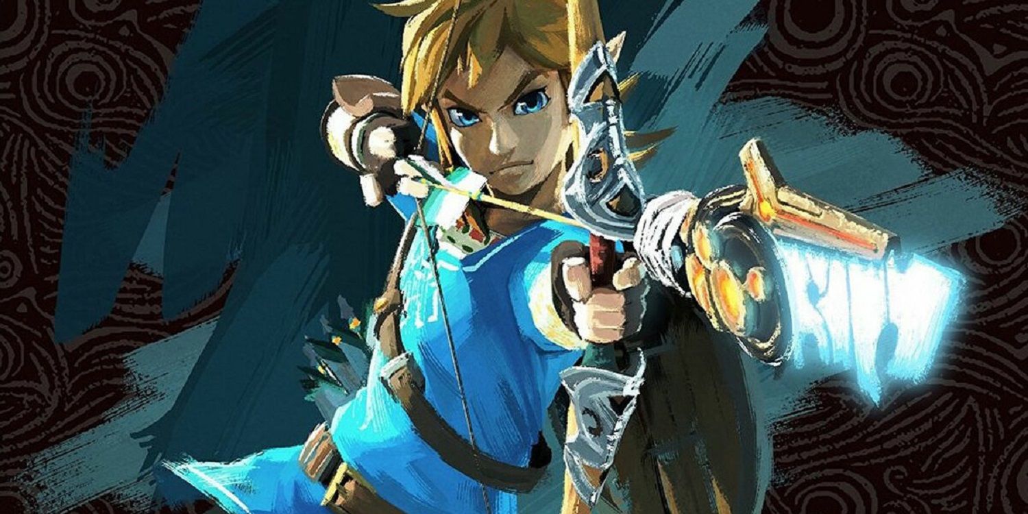 Link firing an Ancient Arrow in Breath of the Wild artwork.