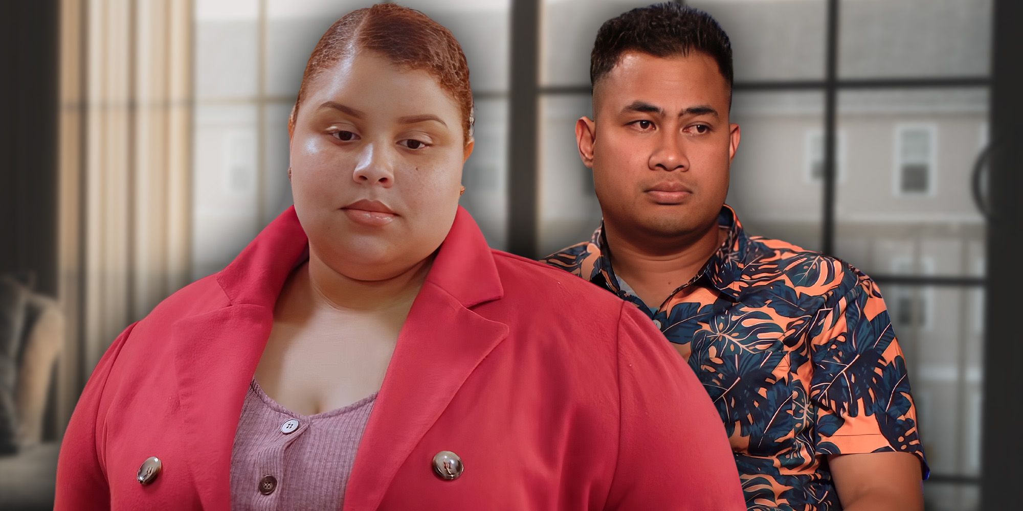 90 Day Fiancé's Asuelu Pulaa and Winter Everett looking serious